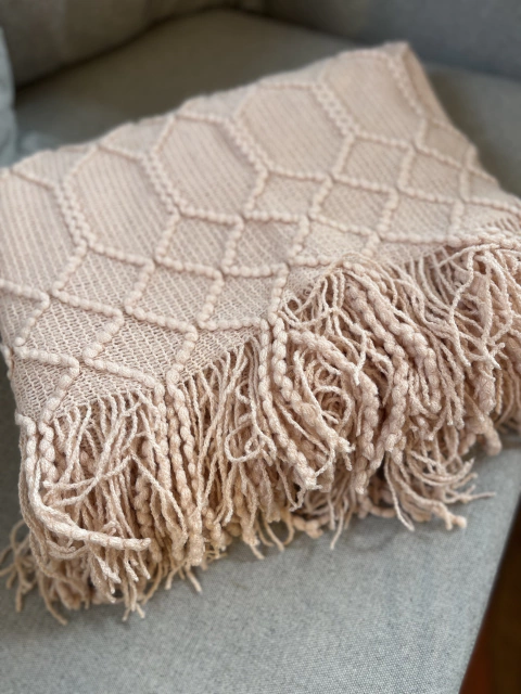 Manta tricot champagne