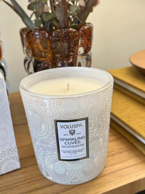 Vela copo vidro classico 60h Sparkling Cuvée