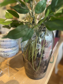 Vaso em vidro verde/grafite