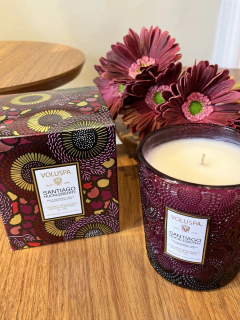 Vela copo vidro classico 60h Santiago Huckleberry