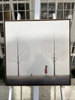 Quadro surreal àrvores secas