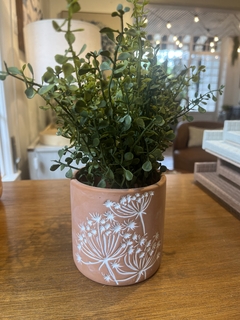 Vaso terracota flores brancas PP