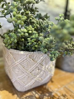 Cachepot efeito macrame off white - comprar online