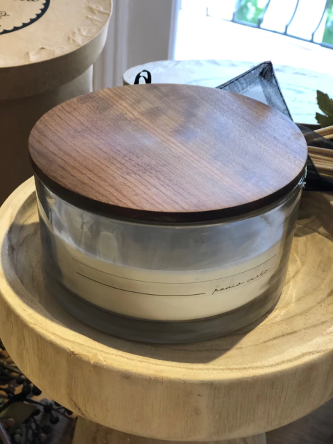 Vela vidro com tampa