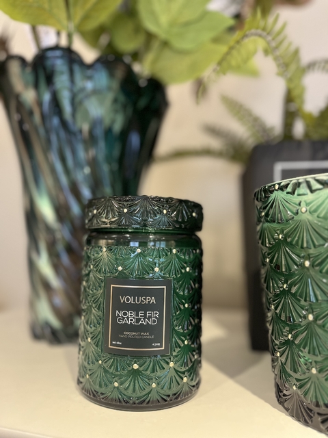 Vela pote vidro 100h Noble Fir Garland