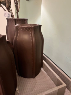 Vaso cerâmica costuras M chocolate