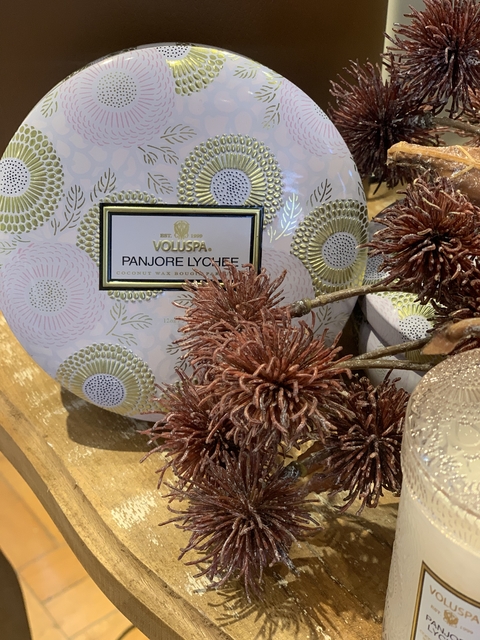 Vela lata 3 pavios 60h Panjore Lychee - comprar online