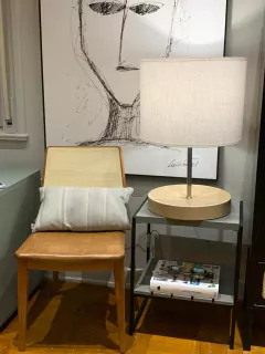 Abajur base disco madeira na internet