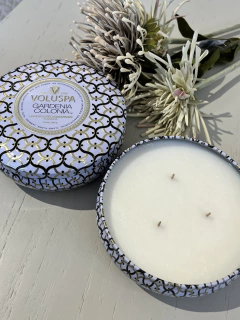 Vela lata 3 pavios 60H Gardenia Colonia na internet