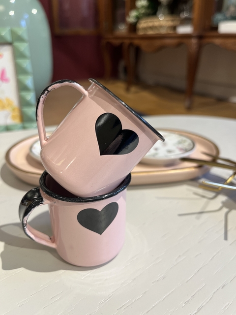 Mini caneca coraçao | rosa