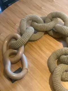 Corrente 9 elos com madeira - Studio54decora