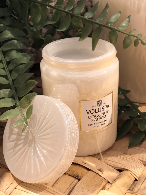 Mini vela pote vidro 50h Coconut Papaya