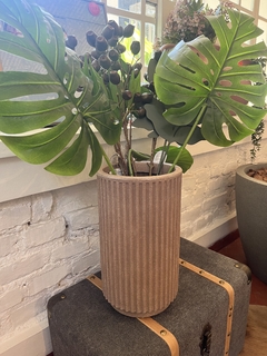 Vaso plástico cilindro 35cm bege