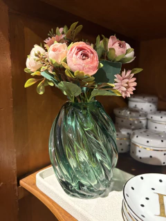 Vaso murano torcido verde - comprar online