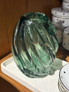 Vaso murano torcido verde na internet