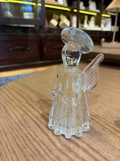 Anjo em murano transparente e dourado P na internet