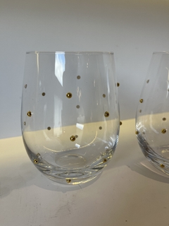 Conjunto 2 copos com bolinhas dourados - comprar online