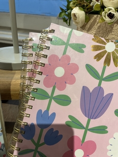 Caderno Espiral Flores Rosa - comprar online
