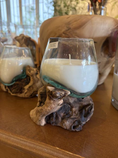 Vela vidro no tronco - loja online