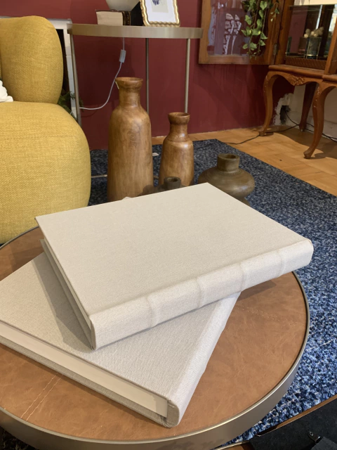 Caixa livro linho Cinza M