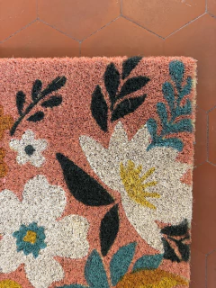 Capacho rosa floral - comprar online