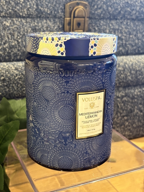 Vela pote vidro 100h Mediterranean Lemon - comprar online