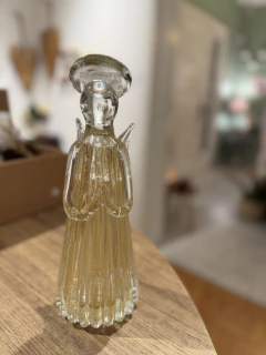 Anjo em murano transparente e dourado - comprar online