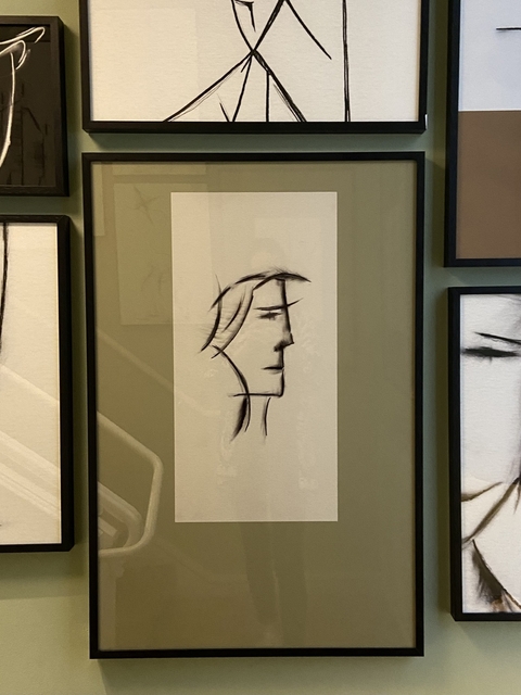 Quadro perfil fundo verde