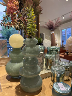 Vaso vidro verde 5 bolas - comprar online