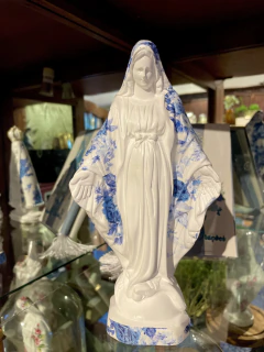 N.S das Graças floral azul e branco