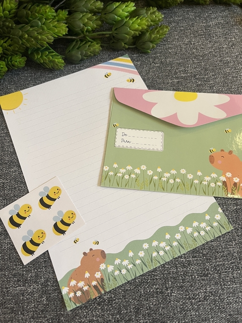 Kit papel de carta com envelope Capivara - comprar online