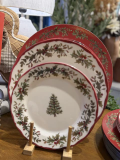 Cj 2 pratos sobremesa melamina Natal - comprar online