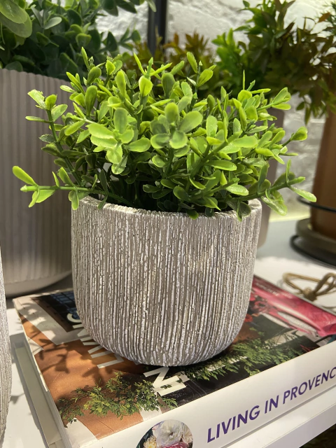 Cachepot textura cinza P