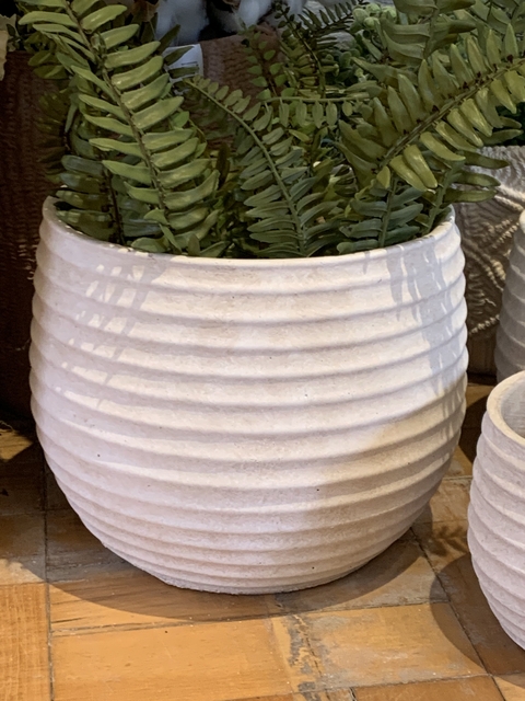 Cachepot relevos horizontais G