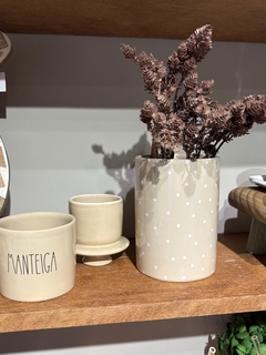 Porta utensílios bege poá - Studio54decora