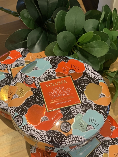 Vela lata 3 pavios 60h Goji Tarocco Orange - Especial 25 anos