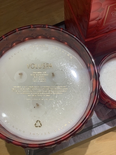 Vela vaso vidro 3 pavios 80h Cherry Gloss - Studio54decora
