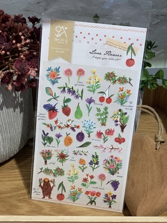Adesivo flores e frutas