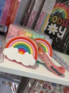 Chaveiro arco-iris rosa - Studio54decora