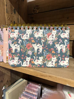 Planner Semanal gatinhos fundo esmeralda - loja online