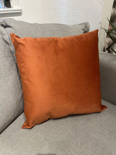 Almofada veludo soft lisa terracota