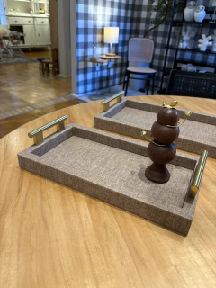 Bandeja linho marrom P - loja online