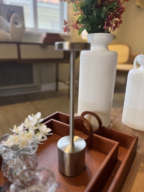 Luminária touch led prata