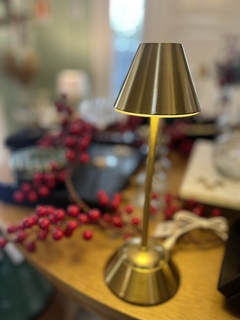 Luminária touch P led dourada