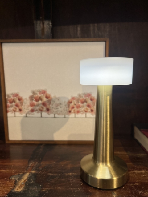 Luminária touch led Dourada vintage
