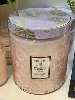 Vela pote vidro 140h Panjore Lychee - comprar online