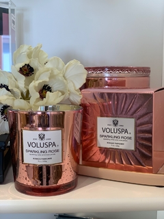 Vela copo vidro classico 60h Sparkling Rose