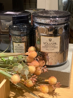 Vela pote vidro 100h Makassar Ebony e Peach - comprar online