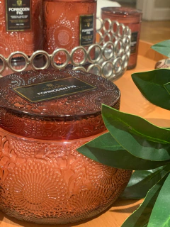 Vela pote vidro chawan 50h Forbidden Fig - comprar online