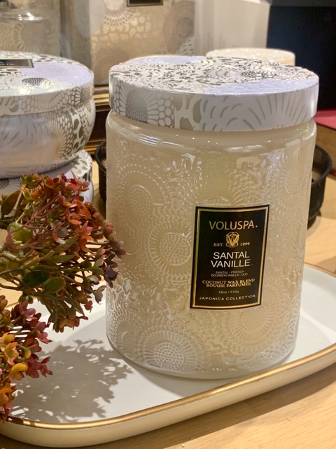 Vela pote vidro 100h Santal Vanille